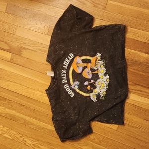 No Boundaries Black Graphic Crop Tee